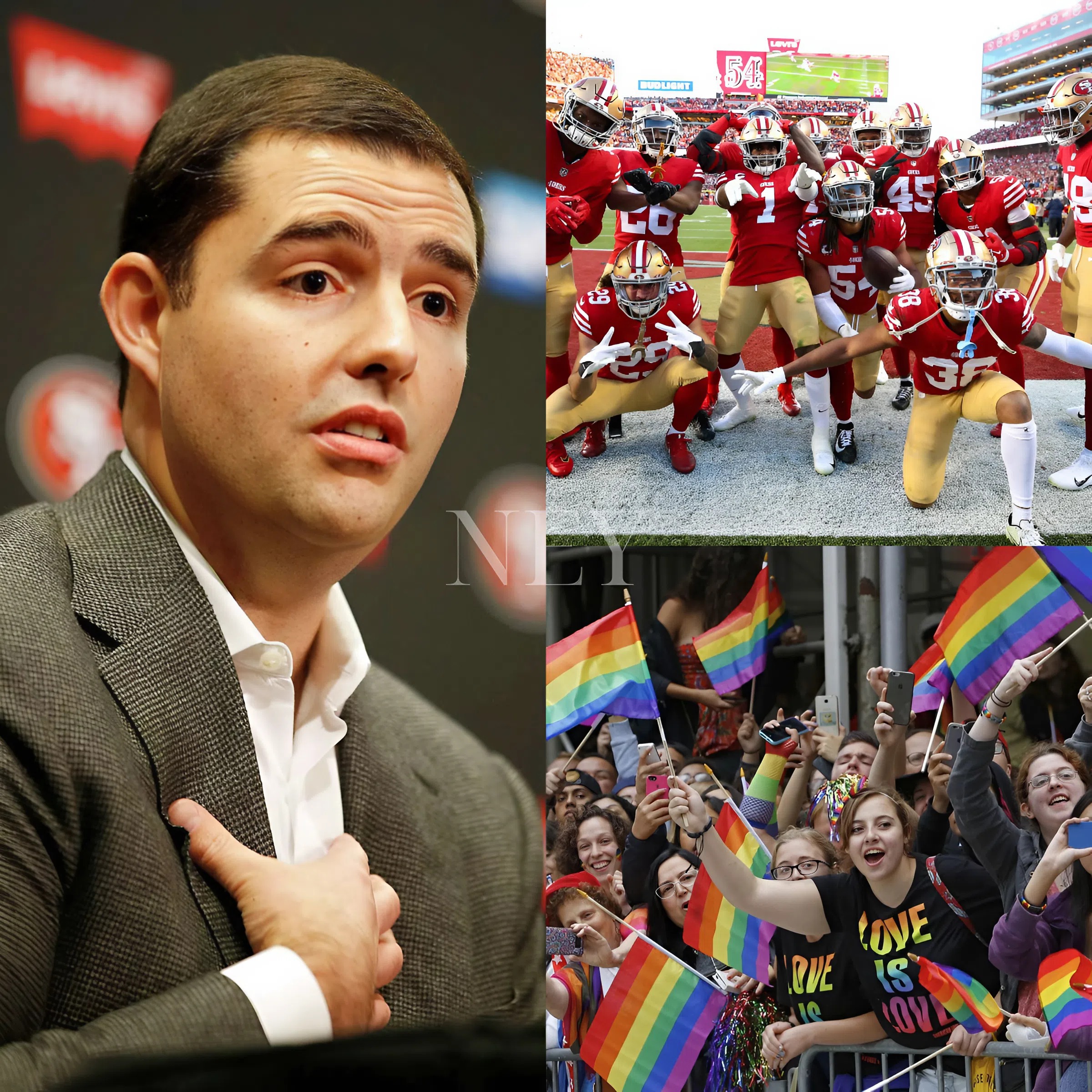 BREAKING: The San Francisco 49ers are making headlines as their players and staff joined Pride celebrations, sending the message loud and clear: 'Football has no distance from LGBT.' Yet, drama followed when CEO Jed York publicly voiced disapproval, stating: 'I’m not entirely on board with this…' a comment that has fueled nationwide debate... - ney